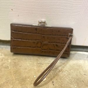 Burberry Croc Wristlet Brown